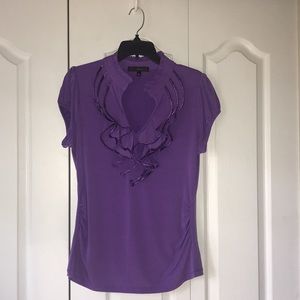 Purple Ruffled Blouse - Like New